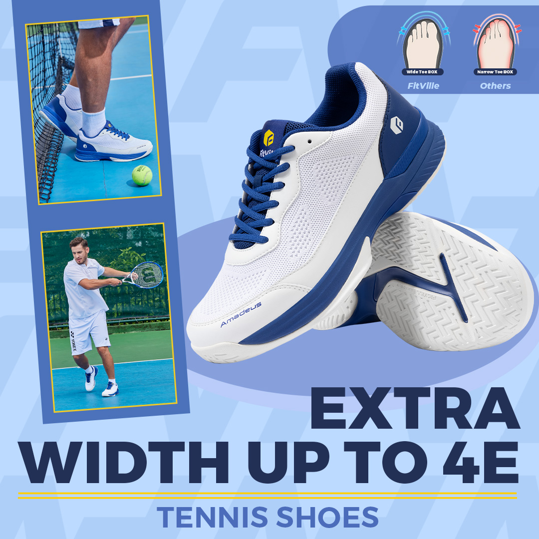 FitVille Extra Wide Pickleball - Table Tennis Shoes Asics review and price
