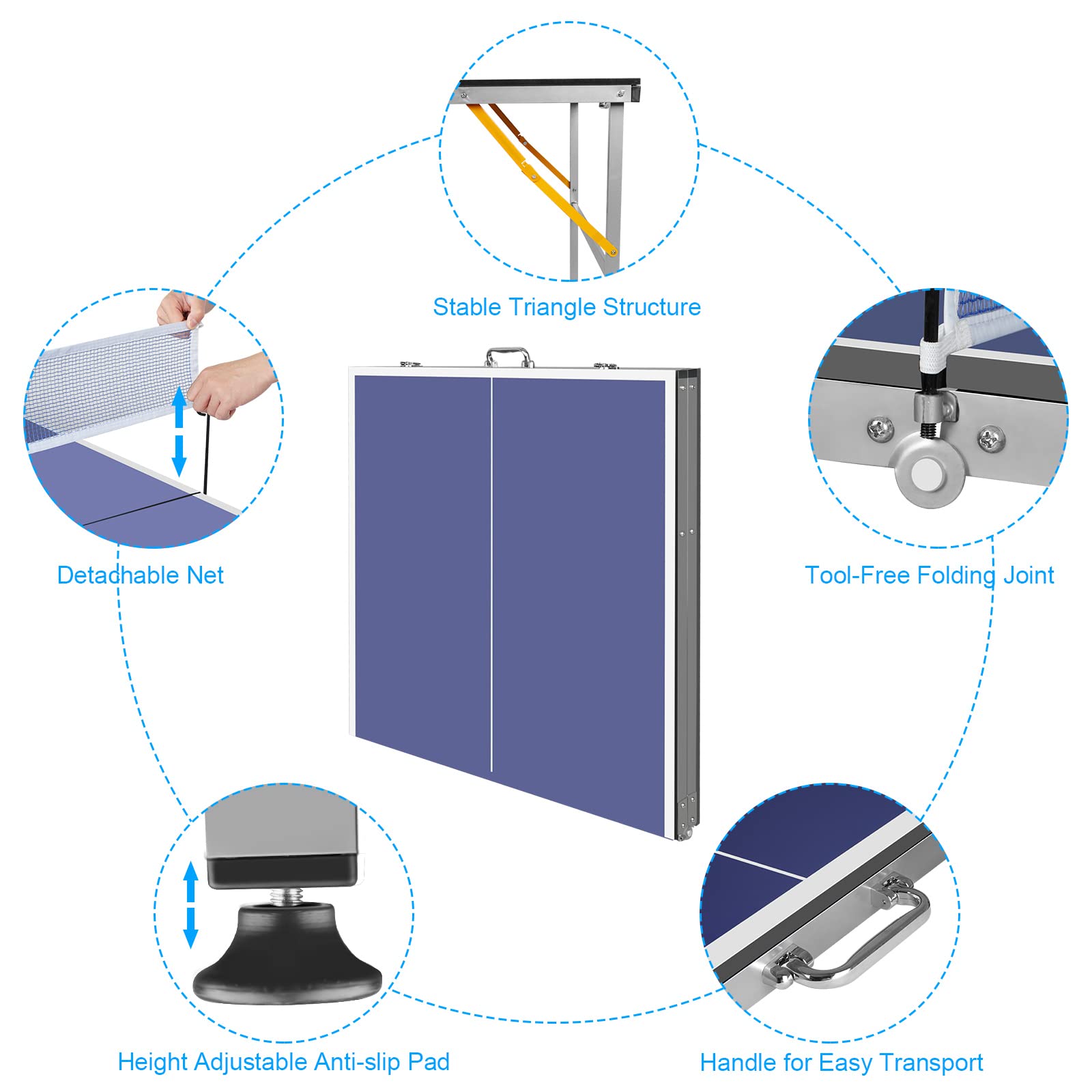 6X3ft Portable Ping Pong Table - Table Tennis Usa Team review and price