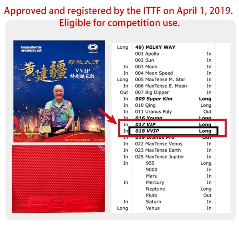 YINHE VVIP Maste Long Pips Tab - Table Tennis Grip review and price